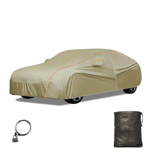 Outdoor Car Cover for Peugeot 407 Sw,Full Exterior Covers Breathable Waterproof Dustproof Sun Protection Snowproof with Reflective Strip and Zipper Door