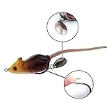 Funzhan Mouse Fishing Lure Soft Rat Fishing Lure Topwater Artificial Creature Baits Swimbaits Jerkbait Spoons Head Jig Hooks for Bass Crappie Pike Speckled Trout Saltwater Freshwater