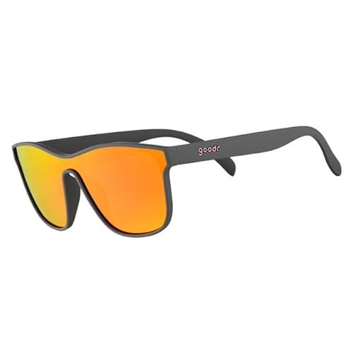 goodr Voight-Kampff Vision Polarized Sunglasses for Men & Women, Medium Sized (VRG), Gray Solid Frames with Rose Mirrored Reflective Lens, UV400 Protection, No Slip, No Bounce