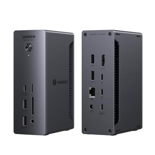 UGREEN Thunderbolt 4 Dock Revodok Max 213 13-in-1 40Gbps Docking Station with Dual 4K@60Hz Single 8K Display, 90W Charging for Laptop, 2.5GbE, SD/TF 4.0 for MacBook Surface Pro and More