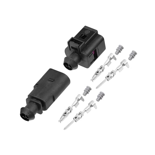 A ABSOPRO 1 Set No.1J0973802/1J0973702 2 Pin Male Female Connector Sensor Plug Adapter Plug Clip Kit Replacement for VW for Audi Item Replacement