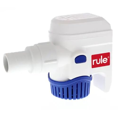 Rule-Mate Automatic Submersible Bilge Pumps 12V RM1100B- 1100 GPH with Auto Sense Intelligence - Thermal Cut-Off & Backflow Prevention - Compact Design for Boats - Easy Install Threaded Discharge