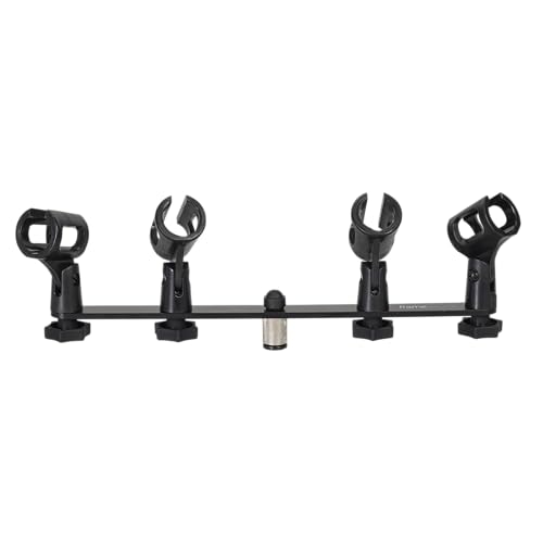 Gator Frameworks 1-to-4 Mic Mount Bar with Standard 5/8-Inch Thread Suitable for Most Microphone Stands Boom Arms (GFWMIC1TO4)