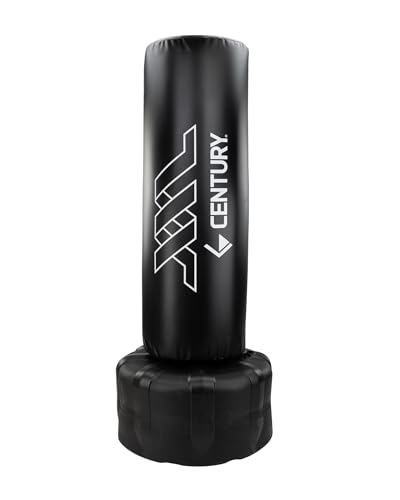 Century Wavemaster XXL | Black Freestanding Punching Bag with Base | Boxing Training Equipment | Heavy Duty Punching Bag Stand Adult | Freestanding Kickboxing and MMA Trainer | 69” Tall