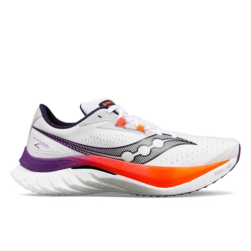 Saucony Men's Endorphin Speed 4 Sneaker, White/VIZIORANGE, 13