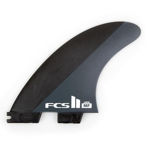 FCS II Mick Fanning Neo Carbon Large Tri Fins - Black / Charcoal | Designed for Power, Speed, & Quick Response, Ideal for Open Face, Down-The-Line Waves & Point and Reef Breaks