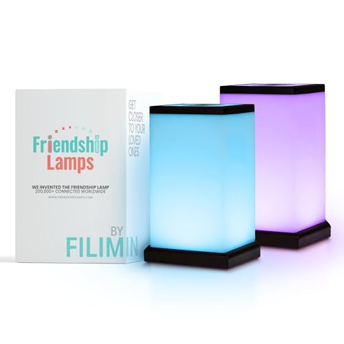 Friendship Lamp® by Filimin Set of 2 Long Distance Touch Lamps – WiFi Connected, Long Distance Gifts, Touch Activated Table Lamp, Long Distance Friendship Gifts, LED Light - Modern