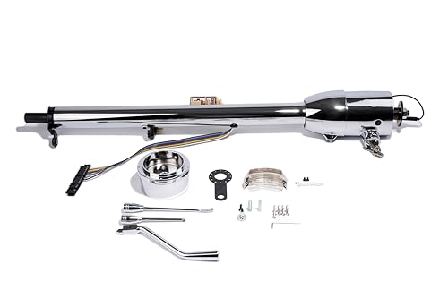 ND 32" Auto Column Shift Tilt Steering Column with Key & Wheel Adapter Chrome