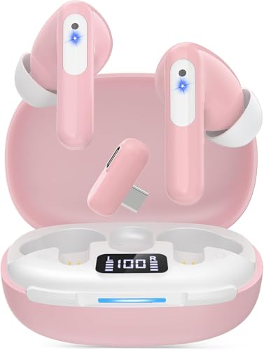 RYR Wireless Gaming Earbuds, Ultra-Low Latency Gaming Earbuds with Noise Cancelling Mic, 2.4Ghz & Bluetooth, LED Display, 36H Playtime for Meta Quest 3/2, PS5, PS4, VR, Switch, Steam Deck, PC, Phone