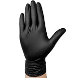 TitanFlex Disposable Nitrile Exam Gloves, 6-mil, Black, Medium 100-ct Box, Heavy Duty Disposable Gloves, Cooking Gloves, Mechanic Gloves, Latex Free Gloves, Food Safe Rubber Gloves for Food Prep