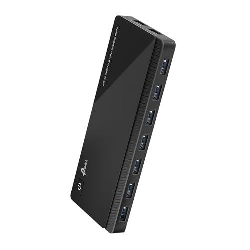 TP-Link Powered USB Hub 3.0 with 7 USB 3.0 Data Ports and 2 Smart Charging USB Ports. Compatible with Windows, Mac, Chrome & Linux OS, with Power On/Off Button, 12V/4A Power Adapter(UH720)