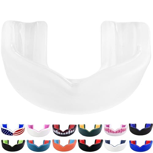 Oral Mart 2024 (Clear/Semi Clear) Youth Mouth Guard for Kids (2-Layer Clear) Comfort Meets Durability - Mouthguard for Karate, Martial Arts, Taekwondo, Boxing, Football, Rugby, BJJ, Muay Thai, Hockey