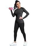 TELALEO 4 Pack Women's Compression Shirt Long/Short Sleeve Performance Workout Baselayer Athletic Top Gym Sports Gear-2Black/2White Small