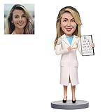 MYBOBBLE Custom Bobbleheads, Custom Doctor Bobbleheads - Male Doctor with Stethoscope and Medical Record Book,Fully Customizable with Polymer Clay,Personalized Bobbleheads Best Gifts for Someone