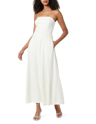 The Drop Women's Carlota Strapless Linen Maxi Dress, Ivory, L