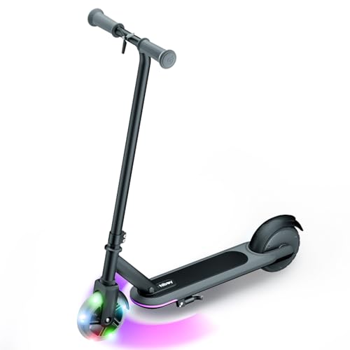 Hiboy ES1 Electric Scooter for Kids Age of 4-8, Kick Scooter for Flash Wheel & Colorful Lights, Gifts for Kids Color Box Packaging (Black)