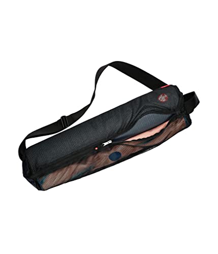 Manduka Yoga Breathe Easy Mat Carrier - Lightweight, Breathable Mesh with Zipper Closure, Easy to Carry, Hands-Free, Black, 1 EA, 26.5” x 6.5” x 6.5”