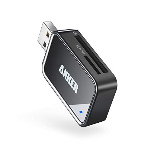 Anker USB 3.0 SD Card Reader, 2-in-1 SD Card Reader for SDXC, SDHC, MMC, RS-MMC, Micro SDXC, Micro SD, Micro SDHC, UHS-I Cards - Card Reader, Micro SD Card Reader