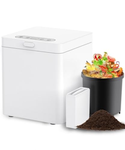 3L Compact Electric Composter for Kitchen, Odorless Smart Compost Bin, Self-Cleaning & Digital Display - Fast 4-6H Food Waste to Fertilizer Conversion for Outdoor Use