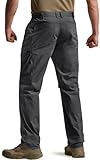 CQR Men's Quick Dry Tactical Pants, Water Resistant Outdoor Pants, Lightweight Stretch Cargo Work Hiking Pants, Runyon Cargo Pants Charcoal, 32W x 32L