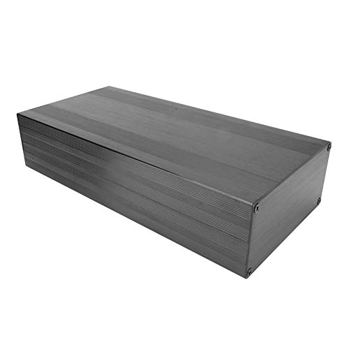 Brushed Black Oxide Split Aluminum Box Aluminum Cooling Case Enclosure Electronic Box for Amplifier GPS (300mm Long)
