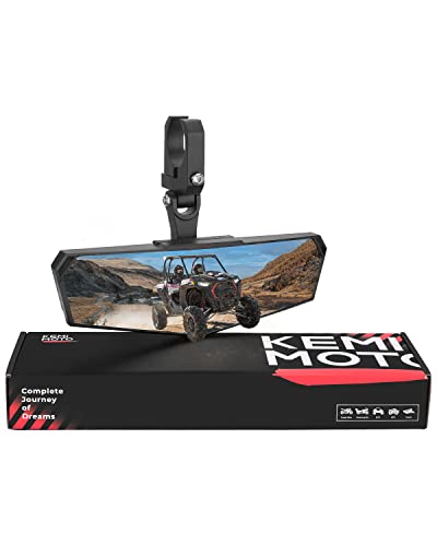 KEMIMOTO UTV Rear View Mirror, SXS UTV Mirror Clear View with 1.5-2 inch 360° Adjustable Low Profile Aluminum Clamp Compatible with Polaris RZR 1000 Pioneer Talon Kawasaki KRX Mule Can Am X3 Zforce