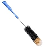 MOSOLAN Bottle Cleaning Brush, 17 Inches Extra Long Handle Water Bottle Brush, Flexible Bendable Cleaner for Washing Narrow Neck Bottles, Wine Decanter, Kombucha, Pipes, Beer Brewing Supplies, 2 Pack