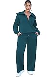 XIEERDUO Winter Fashion Outfits Casual Comfy Lounge Sets For Women Tracksuit Teal L