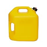 Midwest Can 8610 Safe-Flo Auto Shut Off 5 Gallon Diesel Can Yellow Plastic Fuel Container with FlameShield Safety System & Quick-Flow Spout - 4 Pack