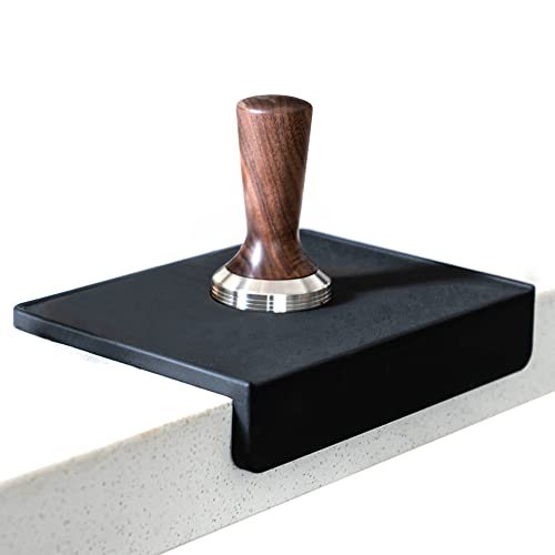 watchget Espresso Tamping Mat, Coffee Tamper Mat, Black Food Grade Silicone Pad, 8Inch X 6Inch Coffee Tamping Mat, Portafilter Mat For Barista Espresso Machine Accessory, Waterproof and Heat Resistant