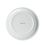 Amazon Basics 12-Piece Porcelain, 9 Inch Narrow Rim Dinner Plate Set, White (Previously AmazonCommercial brand)