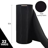 TONIFUL 6 inch x 22yd Wide Black Satin Ribbon Solid Fabric Large Ribbon for Grand Opening Cutting Ceremony Wedding Birthday Party Decoration Gift Craft Chair Sash Table Car Bows Indoor or Outdoor