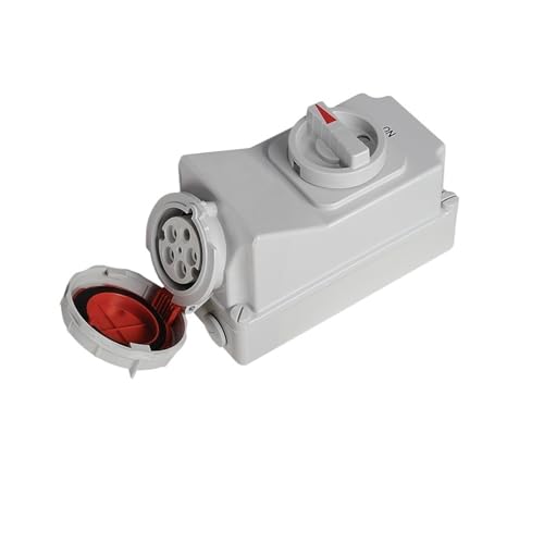 ICXMGZLH IP67 Industrial Machinery Interlocking Socket 16A 32A Waterproof Interlocking Socket with Switch DIN mounting Rail(IP67 5P 32A)