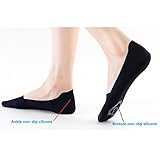 VFM 6 Pairs Women No Show Socks Flat boat line Socks Ice Feeling socks Nonslip Liner Invisible Thin Socks 3Black 3Nude