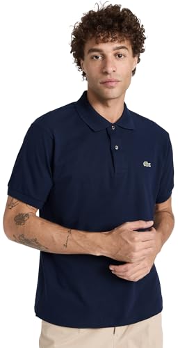 Lacoste Mens Short Sleeve Classic Chine L.12.12 Polo Shirt, Navy Blue, X-Large