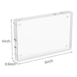 AITEE 4x6 Acrylic Picture Frames 3 Pack, 20% Thicker Block, Clear Picture Frames Freestanding Double Sided Magnetic Acrylic Lucite Frameless Transparent Square Frame Gift for Desktop Display