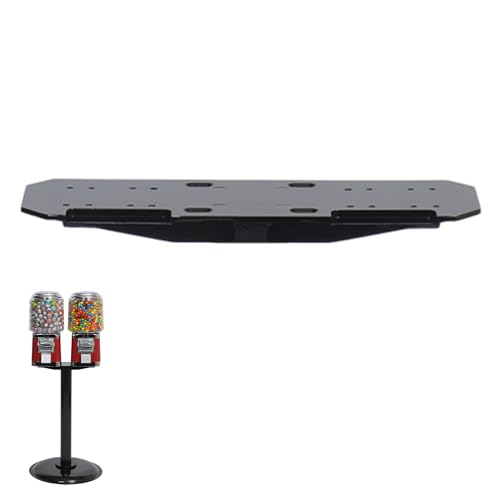 Gumball Machine Double Plate - Black Metal Double Bracket to Switch a Single Stand into a Double Head Stand for Candy Gumball Bulk Vending Machines - Gumball Machine Double mounting Plate Spare Part