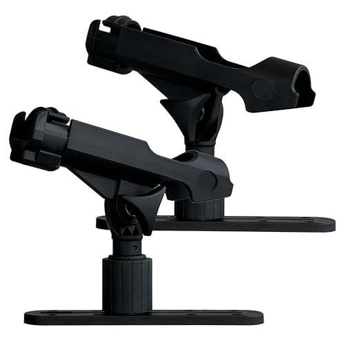 2 Pack Fishing Rod Holder with Track Mount Universal T-Shaped Screw Mounted on Rail for Kayak, Canoe, Fishing Boat (2Pack Rod Holder with Rail)