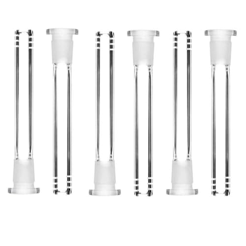 6pcs Lab-Grade Glass Adapters - 12cm Length, 14mm Threaded Connectors for Scientific Experiments