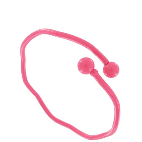 Hot Pink Retro Plain Enamel Wave Wrap Around Layering Bracelet 1970s Fashion Bracelets for Women Trendy Accessories for Women Stylish Additions Chic Details