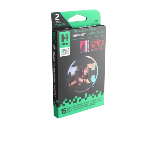DC Unlock The Multiverse 2-Pack Premium Booster Box | Chapter 1 – Hro Hybrid NFT Trading Cards, 15 Cards, Black (10031946)