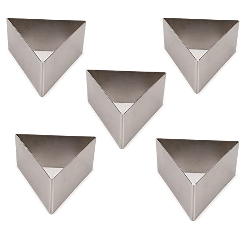 5pcs 9cm Trigon Shape 304 Stainless Steel Small Mousse Ring Mold Baking Cake Tiramisu Cheese Molds DIY Sugarcraft Bakery Moulds