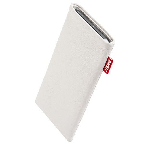 fitBAG Beat White Custom Tailored Sleeve for Xiaomi Redmi S2 | Made in Germany | Fine Nappa Leather Pouch case Cover with Microfibre Lining for Display Cleaning