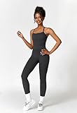 Womens Workout Sets Two Piece Seamless Stretch Cross Back Tank Top Matching Tummy Control High Waist Leggings Set 2 Piece For Women Gym Yoga Active Wear Outfits Athletic Work Out Clothes Black S