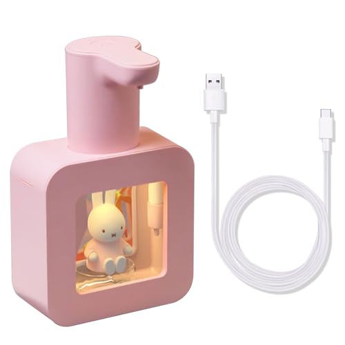 Mipow x Miffy 2025 New Model Automatic Soap Dispenser Touchless - 3 Adjustable Foam Levels Smart Sensor, Hand Soap Dispenser for Bathroom Kitchen Home Office, Pink (2025 Upgraded Version)