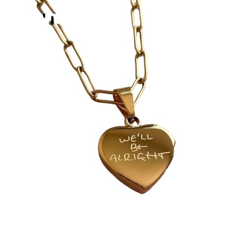 OIWIEAMIGIA New 2025 Arrival Harry Heart Style We'Ll Be Alright Necklace Stainless Steel Pendant Accessories Jewelry Gift For Fan Women Friend With For You Accessories Trendy Creative Gift