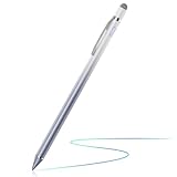 Stylus Pen for Touchscreen - 1.5mm Ultra-Fine Tip Stylus Pen for iPad Pro, Air | Magnetic Cap | 12H Battery | No Bluetooth | Compatible with iPhone, Android, Chromebook, Tablets (White Purple)