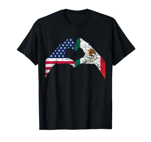 America Mexico Flag Vintage Mexican Roots American T-Shirt