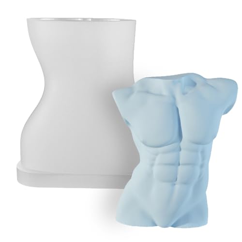 3D Muscle Male Body Candle Mold, Resin Casting Hand Crystal Ball Mold Ghost Silicone, Resin Candle, Handmade Soap Making Molds (Muscle)