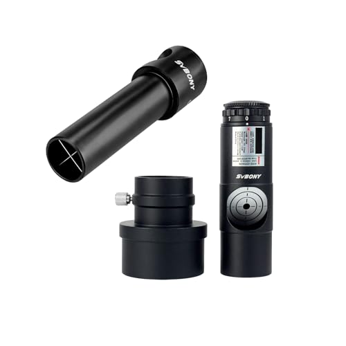 SVBONY SV197 Collimating Cheshire Eyepiece for Newtonian Reflector Telescope Bundle with Red Laser Collimator for Newtonian Marca Telescope Alignment 1.25 inches 7 Bright Levels with 2 Inches Adapter